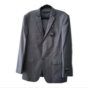 Ferrecci super 150s suit jacket + matching vest in charcoal gray Size 44